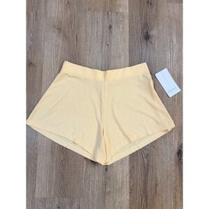 Athleta Wind Down Sleep Short Women Small Yellow Waffle‎ Knit New